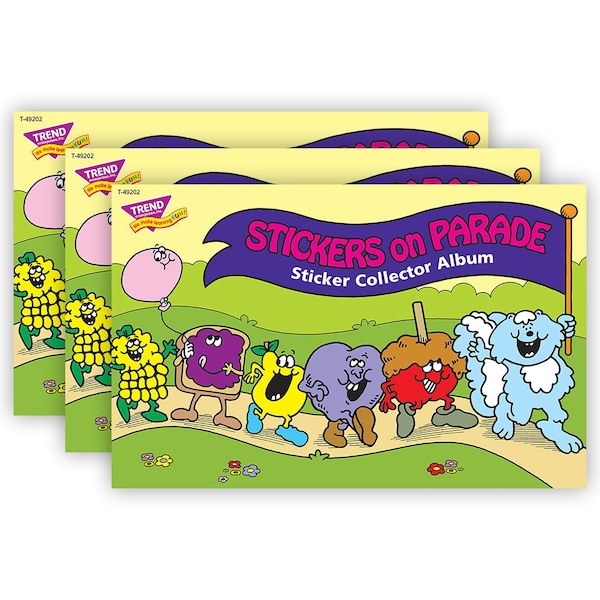 Trend Stickers on Parade Sticker Collector Album, 16 Pages, 8.5 x 5.5, 3PK T49202 - main